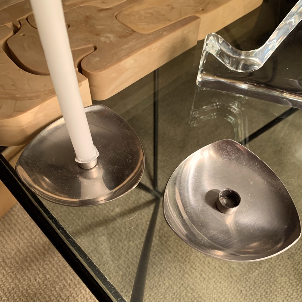 Vintage MCM Danish design 1960s taper candle holder 1 set of 2 Made in Denmark